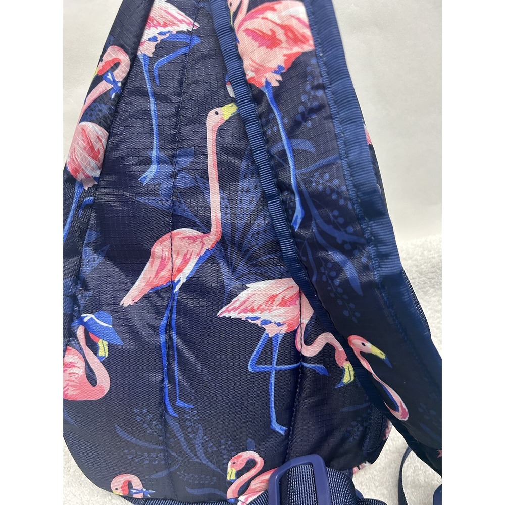Vera Bradley Blue Pink Flamingo Party Mini Sling Backpack (JC) - Picture 4 of 8